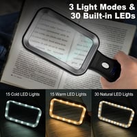 GABORISH 10X nagyítólencse LED világítással, USB töltéses kézi nagyító olvasáshoz 3