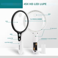 GABORISH Veliko povećalo s 37 LED svjetala, ručno povećalo za čitanje 10X 20X 45X s 3 načina osvjetljenja, torbicom za pohranu i krpicom za čišćenje za starije osobe, kovanice i pregledavanje 4