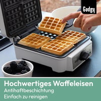 Gadgy Dupla Gofrisütő 1200W Fehér - 4 Gofri Készítésére Alkalmas Kompakt Gép 4