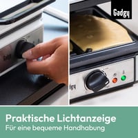 Gadgy Dupla Gofrisütő 1200W Fehér - 4 Gofri Készítésére Alkalmas Kompakt Gép 5