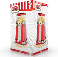 Gadgy Retro Popcornkészítő Gép Forró Levegős Olajmentes Egészséges Snack 9