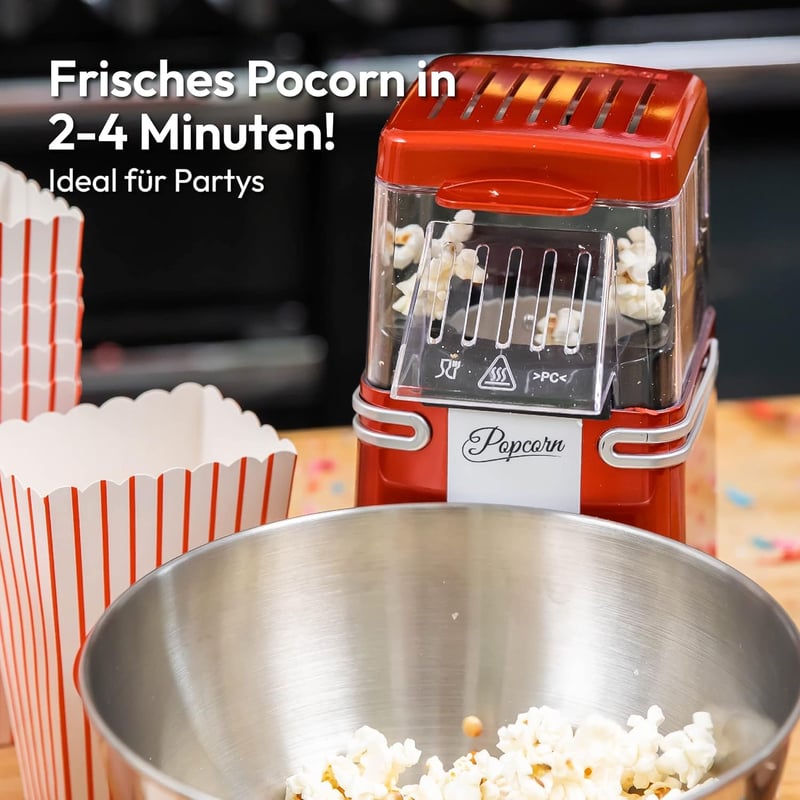 Gadgy Retro Popcornkészítő Gép Forró Levegős Olajmentes Egészséges Snack