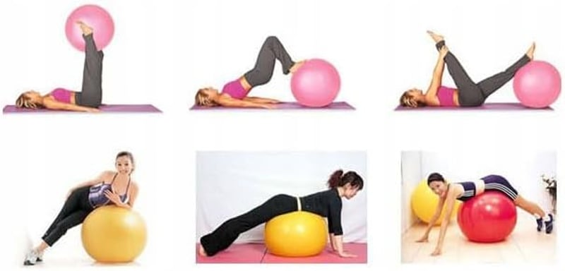 GADIRIA 65cm Pilates Labda Pumpával Jóga Tornához Fitness Rehabilitáció