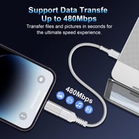 Adaptér Gaef USB-C na Lightning, 2 ks – Rýchle nabíjanie a prenos dát pre iPhone 14, 13, 12, 11, XS, XR, X, 7, 6, SE a iPad, nie je určené pre slúchadlá 3