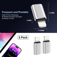 Adaptér Gaef USB-C na Lightning, 2 ks – Rýchle nabíjanie a prenos dát pre iPhone 14, 13, 12, 11, XS, XR, X, 7, 6, SE a iPad, nie je určené pre slúchadlá 6
