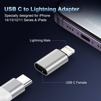 Adaptér Gaef USB-C na Lightning, 2 ks – Rýchle nabíjanie a prenos dát pre iPhone 14, 13, 12, 11, XS, XR, X, 7, 6, SE a iPad, nie je určené pre slúchadlá 2