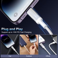 Adaptér Gaef USB-C na Lightning, 2 ks – Rýchle nabíjanie a prenos dát pre iPhone 14, 13, 12, 11, XS, XR, X, 7, 6, SE a iPad, nie je určené pre slúchadlá 5