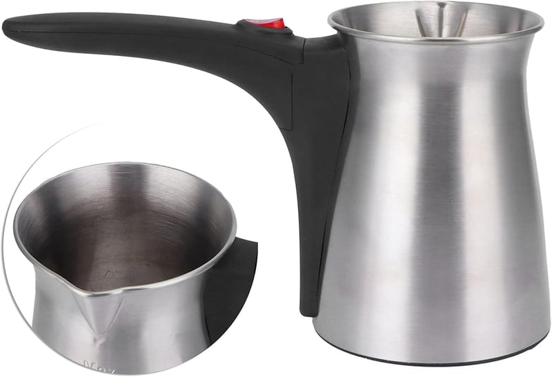 Gaeirt Elektromos Kávéfőző Török Kávé Készítéshez, Rozsdamentes Acél, Egyenletes Hőeloszlás, 500ml, 800W, Otthonra Irodába
