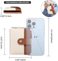 GAEKEAO női bőr pénztárca RFID védelemmel, kis méretű érmetartóval és kártyatartóval 4