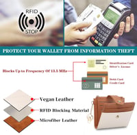 GAEKEAO női bőr pénztárca RFID védelemmel, kis méretű érmetartóval és kártyatartóval 5