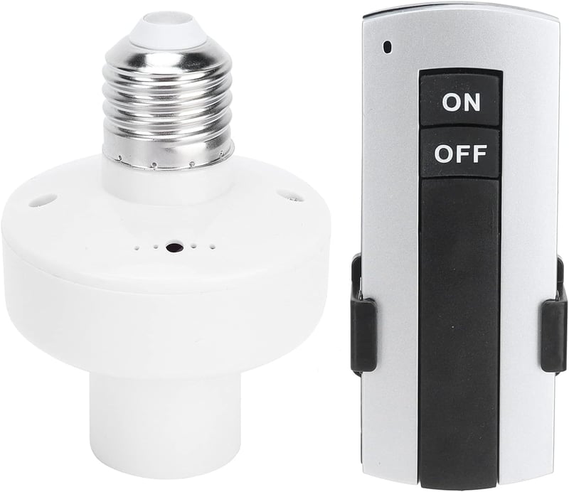 GAESHOW E27 Távirányítós Lámpatartó - Fehér Mennyezeti Foglalat Adapter 220V - Energiatakarékos Világítás Hálószobába, Modern Dizájn