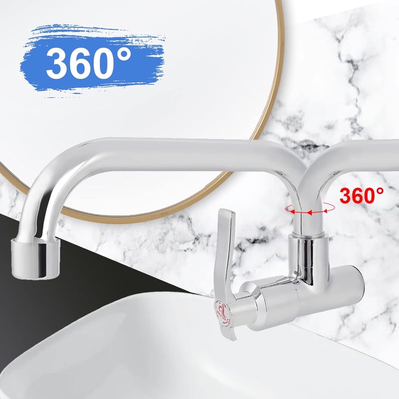 GAESHOW Falra szerelhető hidegvizes csap 360° forgatható rozsdamentes acél