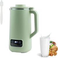 GAESHOW Szójatej Készítő Gép 600ml Rozsdamentes Acél Pengével, Növényi Tej Készítő Automata Tisztítással, Zöld Vegán Tej Gép 1