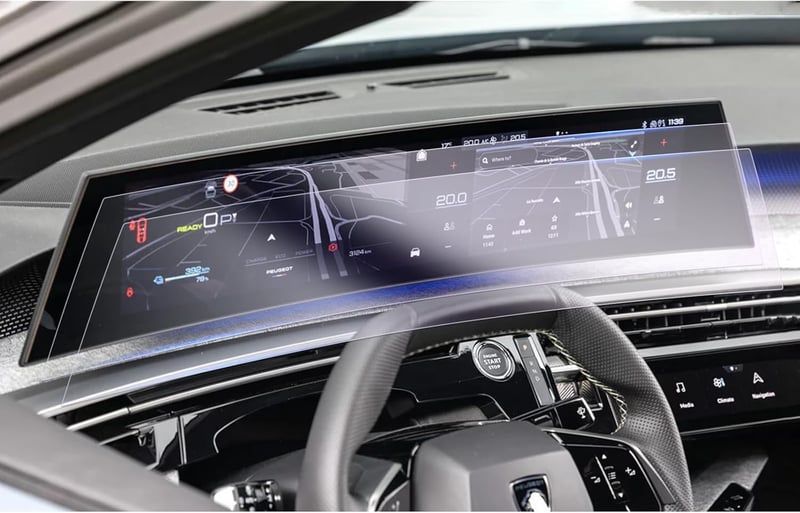 GAFAT Képernyővédő Fólia Peugeot e-3008 e-5008 GT Allure 2024-2025 21 Colos Navigációs Kijelzőhöz, 6H Karcolásálló Védelem