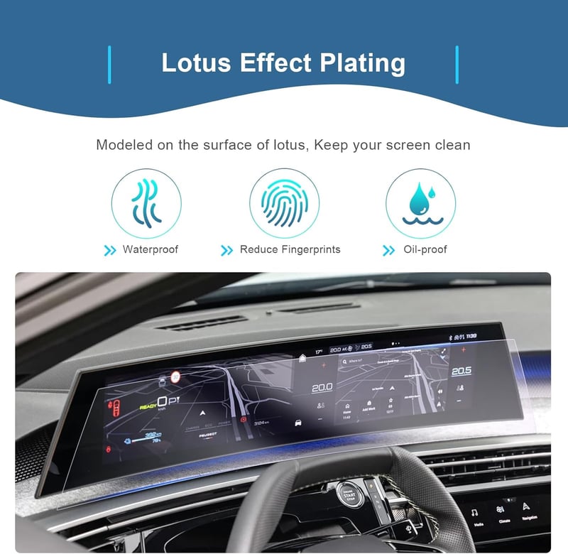 GAFAT Képernyővédő Fólia Peugeot e-3008 e-5008 GT Allure 2024-2025 21 Colos Navigációs Kijelzőhöz, 6H Karcolásálló Védelem