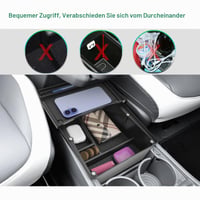 GAFAT Kia EV3 Earth GT Line 2025 2026 Odkladací box na stredovú konzolu, magnetická posuvná horná polica, multifunkčný organizér s protišmykovou podložkou 6