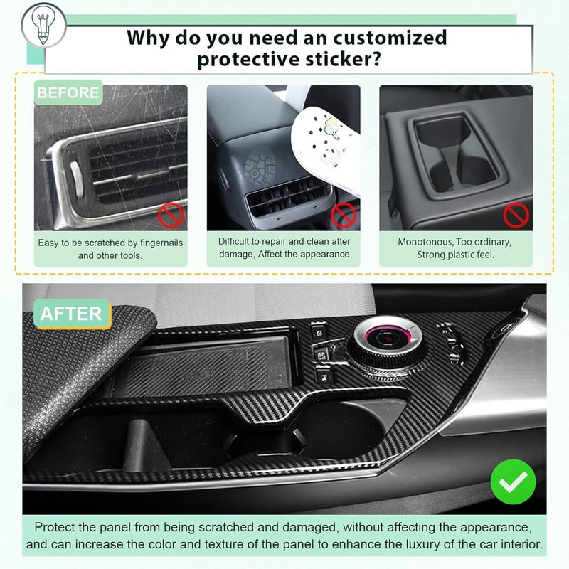 GAFAT Kia EV6 2022-2025 váltókarprotection matrica, belső dekoráció, karcolásálló