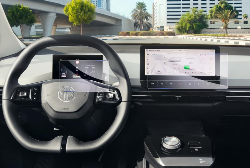 GAFAT MG4 EV Facelift 2022-2026 Folie de protecție din sticlă pentru ecran - Ecran tactil de 10,25 inchi + Tablou de bord de 7 inchi, rezistentă la zgârieturi 9H, accesoriu MG4, 2 bucăți