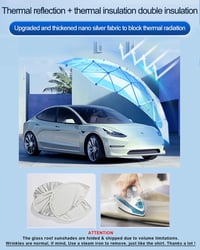 GAFAT Tesla Model Y üvegtetõ napvédõ, UV szûrõ, hõszigetelõ belső árnyékoló 5