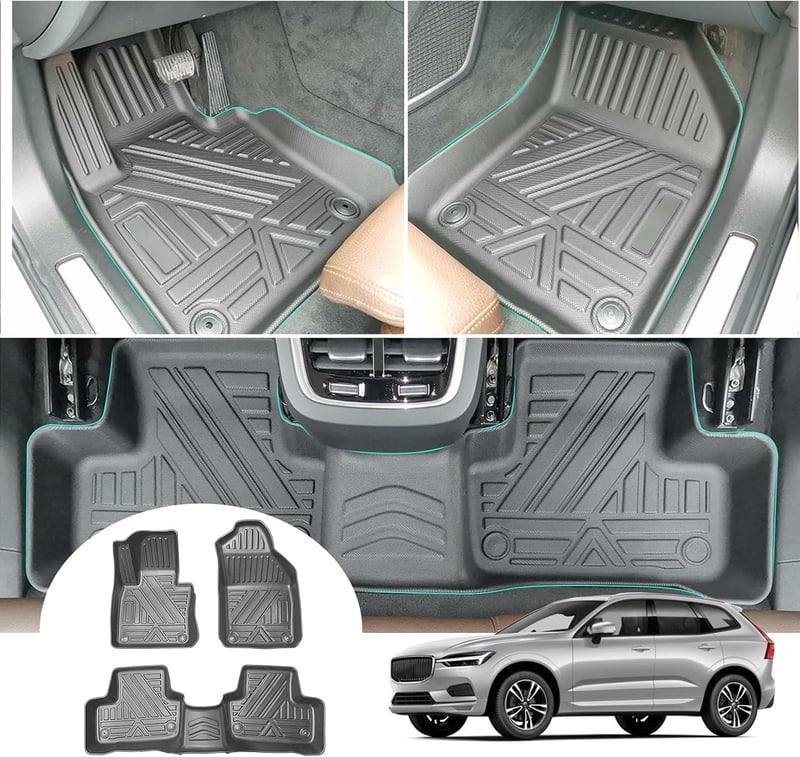 GAFAT Volvo XC60 Prémium Gumiszőnyeg - 3D Lézerszkennelt TPE Padlószőnyeg 10 cm-es Peremmel - 2018-2025 Modellekhez - Üzemanyagos Változatho