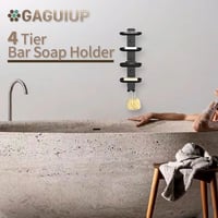 GAGUIUP Öntapadós Szappantartó Zuhanyzóba - Matt Fekete Rozsdamentes Acél Fali Szappantál Fürdőszobába Önleeresztő Funkcióval 2