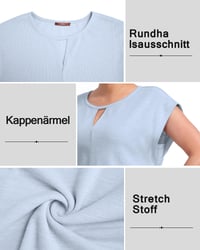 Dámska tunika Gaharu bez rukávov, voľný strih, okrúhly výstrih, oversized blúzka, letný základný kúsok, ľadovo modrá, veľkosť XXL 5
