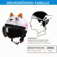 Detská cyklistická prilba Galatée s mačacím motívom, teplým šálom a šiltom, prilba na BMX, kolobežku, korčule a skateboard 46 – 52 cm 5