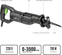 Fierăstrău sabie GALAX PRO 710W cu viteză reglabilă pentru demolări, renovări și tăierea lemnului, metalului și a țevilor 2