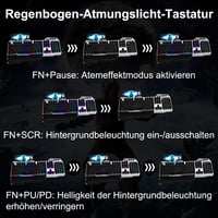 GALENMORO Gaming Billentyűzet Egér Szett RGB LED Háttérvilágítás QWERTZ Mechanikus Vezetékes Fekete 4