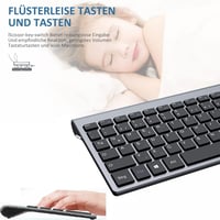 GALENMORO Wireless QWERTZ Billentyűzet és Egér Szett - Ergonomikus, Csendes, Vékony 4