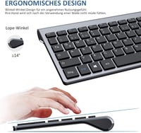 GALENMORO Wireless QWERTZ Billentyűzet és Egér Szett - Ergonomikus, Csendes, Vékony 3
