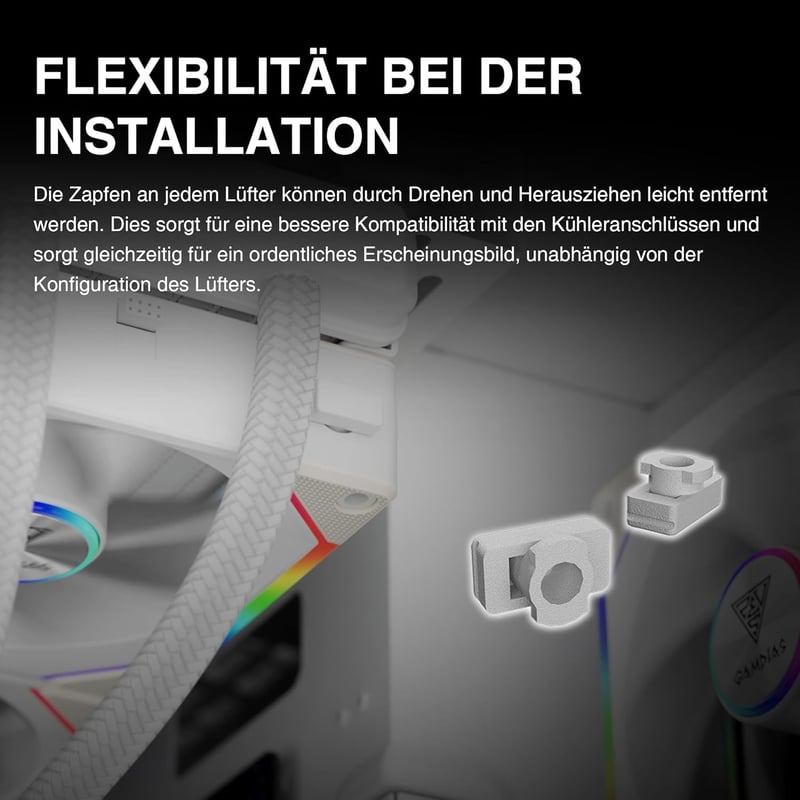 GAMDIAS AEOLUS P2 120mm PWM-ARGB PC ventilátor cserélhető lapátokkal