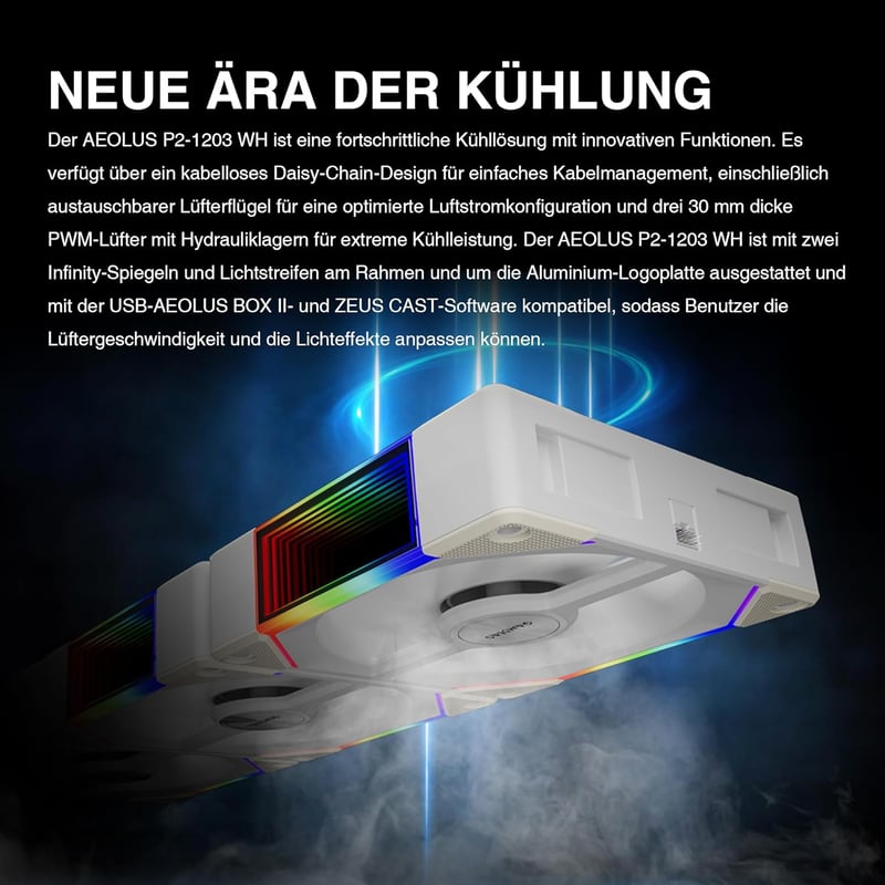 GAMDIAS AEOLUS P2 120mm PWM-ARGB PC ventilátor cserélhető lapátokkal