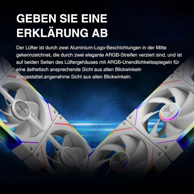 GAMDIAS AEOLUS P2 120mm PWM-ARGB PC ventilátor cserélhető lapátokkal