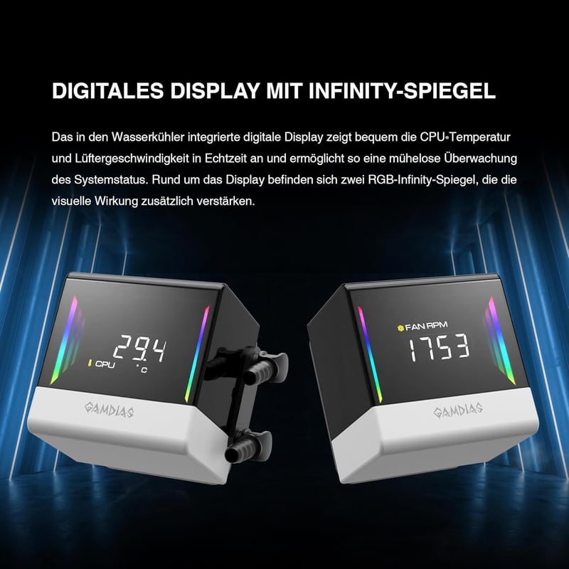 GAMDIAS CHIONE E4 360mm AIO Vízhűtés CPU-hoz ARGB Szinkronizálással