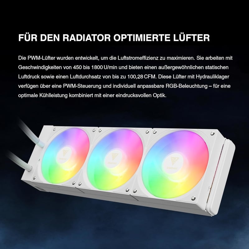 GAMDIAS CHIONE E4 360mm AIO Vízhűtés CPU-hoz ARGB Szinkronizálással