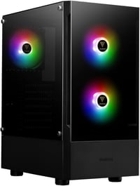GAMDIAS GD-TALOS E3 ATX Mid-Tower Gamer PC Ház, 3 db 120mm ARGB Ventilátorral, Mesh Előlappal, Edzett Üveg Oldallal, Fekete 1
