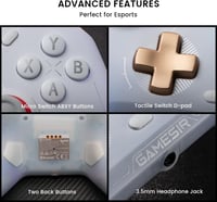 GameSir Cyclone 2 PC kontroller Mag-Res TMR stickel 1000Hz RGB LED fehér töltőállomással 9