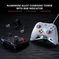 GameSir Cyclone 2 PC kontroller Mag-Res TMR stickel 1000Hz RGB LED fehér töltőállomással 5