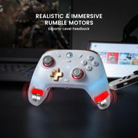 GameSir Cyclone 2 PC kontroller Mag-Res TMR stickel 1000Hz RGB LED fehér töltőállomással 8