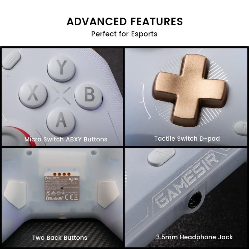 GameSir Cyclone 2 Vezeték Nélküli Gaming Kontroller - TMR Elektromágneses Joystick, Hall Effekt Trigger, Switch/PC/iOS/Android/Steam Kompati