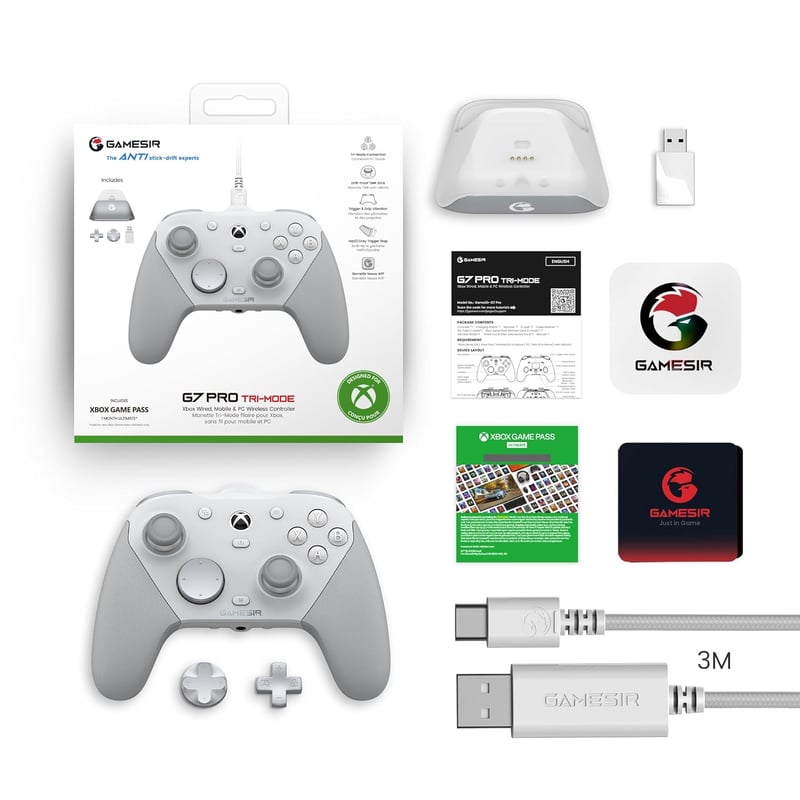 GameSir G7 Pro 1000Hz Xbox és Android kontroller töltőállomással - Mech White