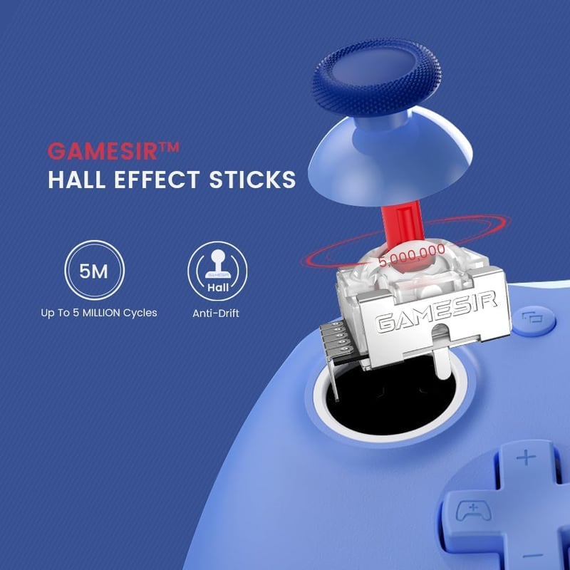 GameSir G7 SE Kék Vezetékes Kontroller Xbox Series X|S és PC-hez Hall Effect Joystick