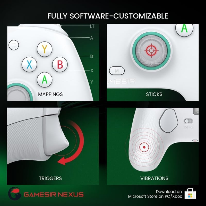 GameSir G7 SE Vezetékes Kontroller Xbox Series X|S, Xbox One és Windows 10/11 Rendszerekhez - Hall Effekt Joystickkel, 3.5 mm Audio Csatlako