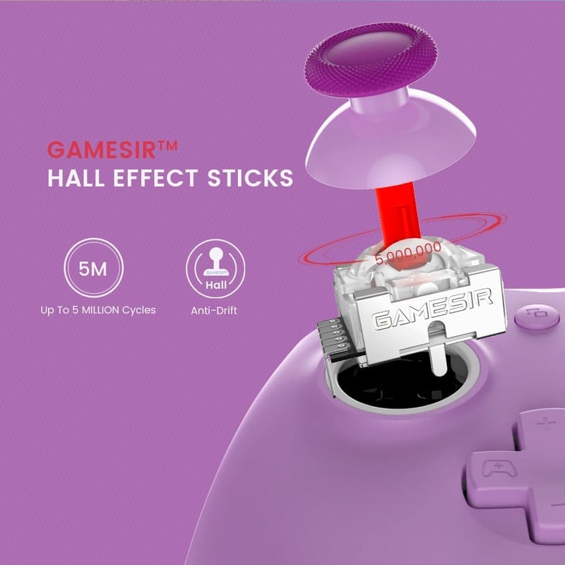 GameSir G7 SE Vezetékes Kontroller Xbox Series X|S, Xbox One, Windows 10/11 - Hall Effect Joystick, Lila
