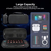 Gamorek Nintendo Switch 2 Hordtáska 24 Játékkártya Tárolóval és Zubehör Rekeszekkel 2