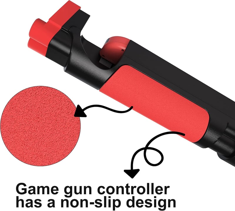 GAMSURFING Játék Fegyver Kontroller Nintendo Switch/OLED Lövöldözős Játékokhoz - Ergonomikus, Csúszásgátló Kialakítás, Fekete