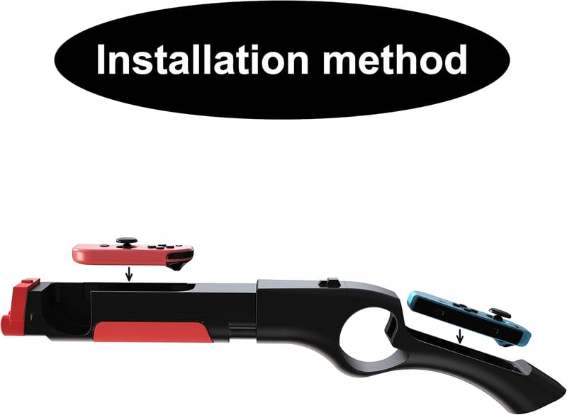 GAMSURFING Játék Fegyver Kontroller Nintendo Switch/OLED Lövöldözős Játékokhoz - Ergonomikus, Csúszásgátló Kialakítás, Fekete