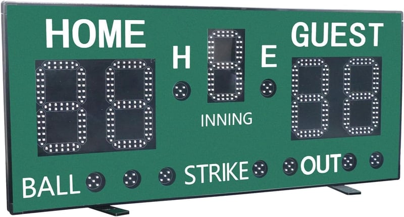 GAN XIN Zöld digitális baseball eredményjelző távirányítóval, 5 számjegyes hordozható elektronikus inning labda ütés out kijelző