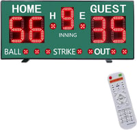 GAN XIN Zöld digitális baseball eredményjelző távirányítóval, 5 számjegyes hordozható elektronikus inning labda ütés out kijelző 1